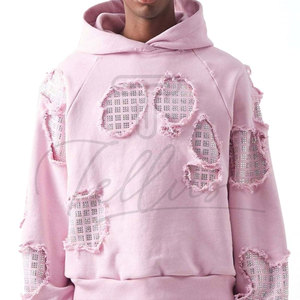 Nouveauté en promotion : Sweat à capuche pour homme, style unique, respirant, avec patch en strass effet vieilli - Product Image 5