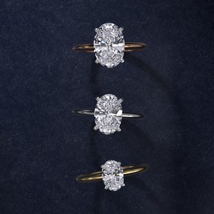 Bague de fiançailles solitaire ovale certifiée GIA, 2,53 carats, diamant de laboratoire E VS2, monture quatre griffes, en or massif 14 carats, cadeau de mariage - Product Image 4