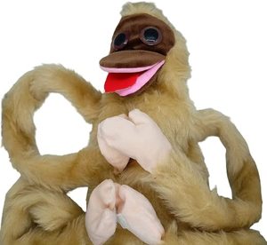 Marioneta de Mono Parlanchín para Ventriloquismo, Marrón Claro, Tela Suave FAR, Muñeco de Ventriloquismo para Niños y Espectáculos, Movimiento Bucal Fácil, Divertido - Product Image 4