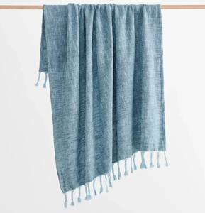 Plaid en coton tissé à franges – Couverture décorative bohème pour canapé, plaid texturé à franges pour la décoration intérieure - Product Image 6