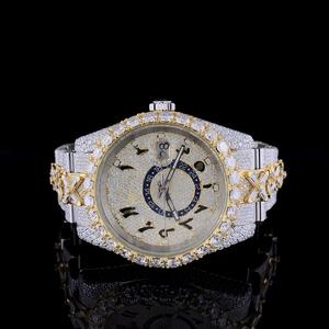 Reloj de Pulsera de Diamante Moissanite Personalizado de Alta Calidad, Claridad VVS, Relojes de Pulsera con Incrustaciones de Diamantes para Hombre y Mujer, Precios de Fábrica - Product Image 1