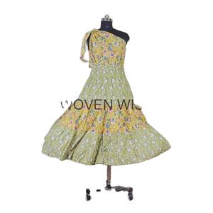 Vestido de algodón indio hecho a mano largo personalizable multicolor vestido de verano Sexy vestido de fiesta sin mangas regalo de mujer para ella - Product Image 2