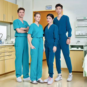 CUSTOM DESIGN style modest elegant high quality scrub nurse top plus size breathable short/long sleeves medical hospital <b>clothes</b> - Product Image 1