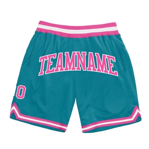 Shorts de basket-ball rétro authentiques vert-bleu personnalisés OMMIZ INDUSTRY en gros - Product Image 4