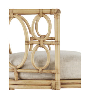 Fauteuil en rotin naturel, chaise d'appoint en osier avec dossier circulaire décoratif et coussin pour salon, mobilier de maison - Product Image 5