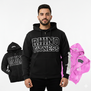 Sweat à capuche brodé de haute qualité personnalisé RHINO FITNESS pour hommes |   100% coton |   Vêtement ample pour l'automne |   Sweat-shirts à poches 360 g/m² - Product Image 5