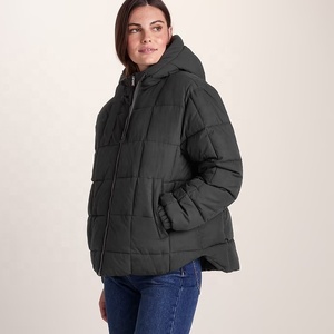 Women's Hooded Puffer Jacket Quilted Down Alternative Winter Coat Zip Up <b>Parka</b> for Casual Outdoor Wear Bubble Jacket - Product Image 2