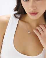 Collier pendentif trilogie en or jaune 14K, 2 carats, pierres de laboratoire taille brillant, serti à griffes, fermoir mousqueton, certifié IGI
