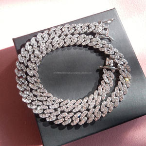 Moissanite Cuban Link 925 <b>Sterling</b> <b>Silver</b> Micro Pave Luxury Bling Bling Hip Hop Fashion <b>Necklace</b> for Men <b>Women</b> Unisex for Gift - Product Image 4