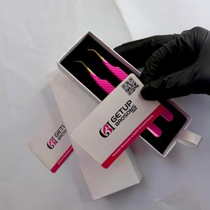 แหนบต่อขนตา GETUP BROSONS IMPEX 45 สีชมพูร้อน ปลายสีทอง สแตนเลสสตีล ป้องกันไฟฟ้าสถิตย์ จับถนัดมือ ปลายเรียบ 10 มม. - Product Image 5