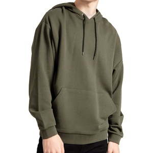 Sudadera con Capucha Lisa de Algodón 100% para Hombre, Estilo Urbano, Gruesa y Holgada, Invierno 2026, Superventas - Product Image 3