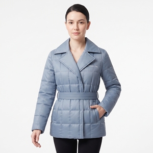 Chaqueta de Invierno Acolchada Ligera para Mujer, Abrigo Acolchado con Cinturón, Ropa Exterior Informal y Cálida - Product Image 3