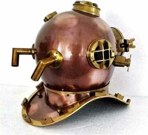Casco de Buceo Vintage de Latón, Marca V de la Marina Estadounidense, para Buceo Profundo, Estilo Boston - Product Image 4