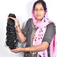 Extensiones de Cabello Humano Remy Natural Virgen Ondulado Sin Procesar de la Mejor Calidad de Templo Indio, Bonitas, Saludables, con Cutícula Alineada 10-32