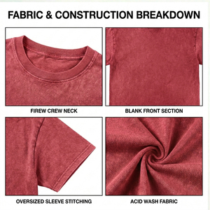 Camiseta Oversize de Streetwear Personalizada con Lavado Ácido, 320GSM, 100% Algodón Pesado Transpirable con 3D Premium para Personalización de Marca - Product Image 6