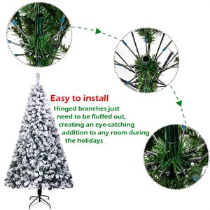 Árbol de Navidad de PVC flocado de 6 pies con 750 ramas automáticas, modelo YS - Product Image 6