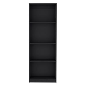 Moderna libreria 4-Shelf Home Office in nero per la visualizzazione di libri e decorazioni - Product Image 4