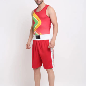 Ensemble de débardeur et short de boxe rouge pour homme, sublimation, coupe athlétique, réversible, vêtements d'arts martiaux, uniformes de boxe pour les combattants - Product Image 2