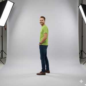 T-shirt vert lime pour homme, coupe parfaite pour les hommes minces et corpulents, t-shirts pour homme à prix abordables avec OEM - Product Image 4