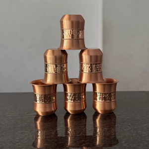 Vaso de Cobre Martillado a Mano para Agua y Desintoxicación Ayurvédica - Antiderrames, Apto para Lavavajillas y Microondas, Ideal para Hogar, Oficina, Regalo, Hotel - Product Image 6