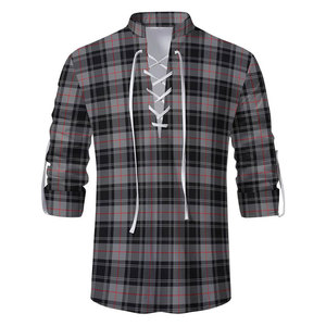 Camisa Ghillie Tradicional Escocesa Jacobita de Alta Calidad para Hombre, Camisa Casual de Manga Larga con Cordones y Estampado de Tartán Moffat - Product Image 1