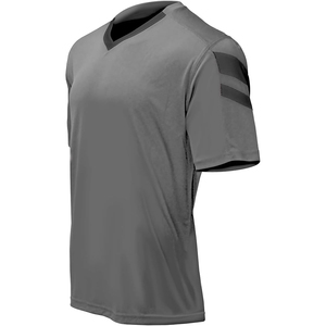 T-shirt sportif pour homme en jersey marron, manches courtes, col en V, tricoté raglan, 100% coton, coupe classique, séchage rapide, motif personnalisé pour équipe, 240g - Product Image 2