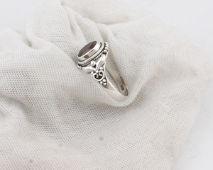 925 Sterling <b>Silver</b> Amethyst Classic Beaded Oval Gemstone <b>Ring</b> Bezel Set Women's Wedding Engagement Jewelry Wholesale - Product Image 5