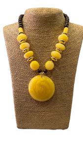 สร้อยคอเครื่องประดับวินเทจคลาสสิกจี้ใหญ่ทำจากเรซินสร้อยคอลูกปัดอัญมณีแฟชั่น - Product Image 4