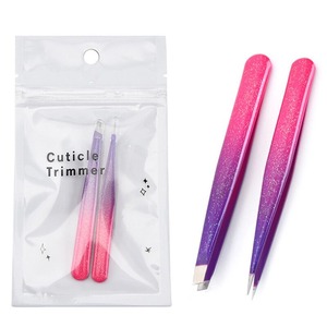 Eyebrow Tweezer Hair Beauty Slanted Puller Stainless Steel Eye Brow Clips <b>Makeup</b> Tool Salon Use with Packaging - Product Image 1