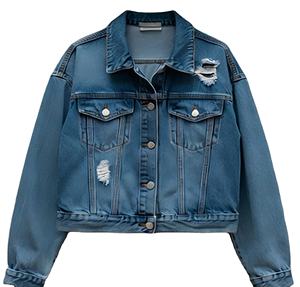 Blouson Trucker en Jean 100% Coton Personnalisé OEM Marque Privée Streetwear Brodé Boutonné Écologique pour Hommes Femmes Fournisseur en Gros - Product Image 1
