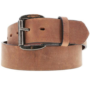 เข็มขัดลําลองหนังแท้สีน้ําตาลอ่อนชิ้นเดียวขนาดที่กําหนดเองเข็มขัดเอวทําด้วยมือพร้อมหัวเข็มขัดลูกกลิ้งเงินโบราณมีสไตล์ - Product Image 2