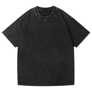 T-shirt à manches courtes coupe ample, couleur unie, épaules tombantes, 220g, avec logo personnalisé OEM imprimé en sérigraphie - Product Image 6