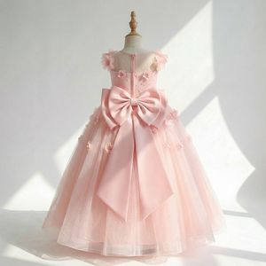 ชุดเดรสยาวสีชมพูคุณภาพสูงสำหรับเด็กผู้หญิงอายุ 4-8 ปี เหมาะสำหรับงานปาร์ตี้และงานกลางคืน - Product Image 2