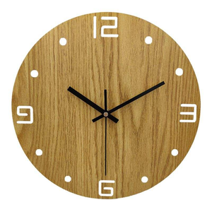 Round <b>Wall</b> <b>Clock</b> <b>Silent</b> Non-Ticking <b>Clock</b> Wood Natural Home Decor for for Living Room Kitchen Bedroom Office BURAQ HANDICRAFT - Product Image 2