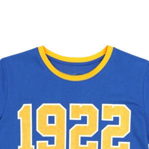Camiseta de Manga Larga Sigma Gamma Rho SGRho 1922, Azul Rey, 100% Algodón, Letras Griegas con Brillo Impresas, Ropa de Hermandad, Camiseta de Vida Griega - Product Image 4