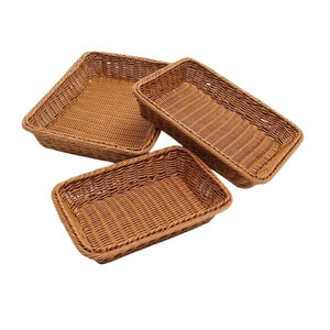 Chic Rattan Serving Tray Wood Weaving Decorative Platter for <b>Buffet</b> <b>Table</b> Kitchen Pantry Storage tray - Product Image 2