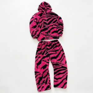 <b>Men's</b> Young Street Leopard Print Heavyweight Eco-Friendly Cotton Fleece Thickened Drawstring <b>Long</b> Sleeve Hooded Fluffy <b>Cardigan</b> - Product Image 6