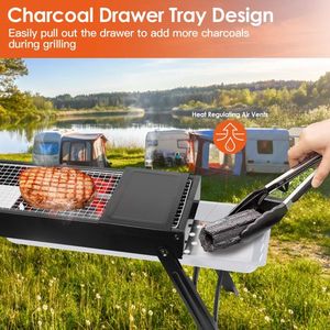 Portable Foldable BBQ Griddle for Outdoor Camping Garden Backyard Hibachi Lamb Skewer Kabob Barbecue Grill - Product Image 5