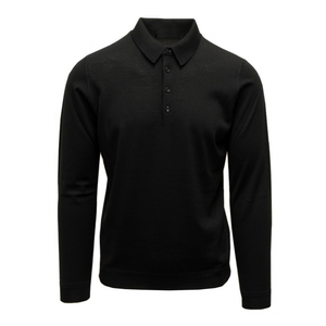 T-shirt noir respirant à manches longues pour homme, 100 % coton de haute qualité, avec logo sur le devant - Product Image 5