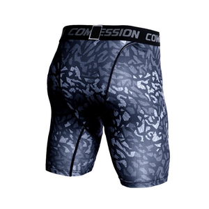 Shorts de compression pour homme, noir et rouge, séchage rapide, taille élastique, sportifs, en toile tricotée, avec cordon de serrage, mi-longs, 100% coton - Product Image 3