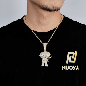 Colgante de Personaje de Dibujos Animados Creativo con Microincrustaciones de Diamantes, Accesorio de Moda Hip Hop para Hombre - Product Image 6