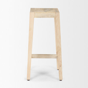 1-Year Warranty Bar <b>Stool</b> | Sturdy Rubber Wood Solid Wood <b>Stool</b> - Product Image 3