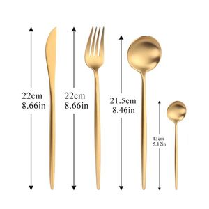 18/<b>8</b> Stainless Steel Gold Cutlery <b>Set</b> Fork Spoon Knife and Chopsticks <b>Dinnerware</b> Flatware Collection - Product Image 2