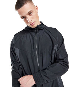 Wholesale Custom Blank Packable Thin Nylon Vintage Retro Anorak Pullover <b>Hoodie</b> Bulk Men Windbreaker Jacket for Man - Product Image 1