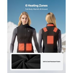 Women's Lightweight Rechargeable Electric <b>Heating</b> Vest 16000 MAh Battery <b>Pack</b> with 6 <b>Heating</b> Zones for Outdoor Winter Sports - Product Image 2