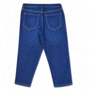 Jean en denim coupe droite, coton mi-lourd, coupe classique, couleur unie, style décontracté, vêtements d'automne pour hommes - Product Image 3