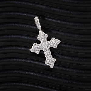 Collar con Colgante de Cruz de Diamante Moissanite VVS, Chapado en Oro de 18K, Plata 925, Joyería Hip Hop para Niños y Niñas - Product Image 4