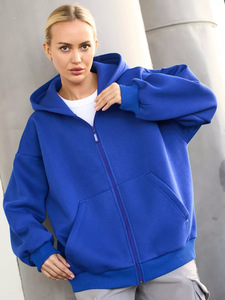Sweat-shirt à capuche zippé pour femme, en tissu Air Layer 300 GSM, doux, à manches longues, pour le sport, les loisirs, l'extérieur, chaud et décontracté - Product Image 2