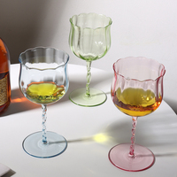 Verres à vin en forme de fleur fantaisie verre du désert verre à Cocktail rose coloré verre à vin pour la fête de mariage