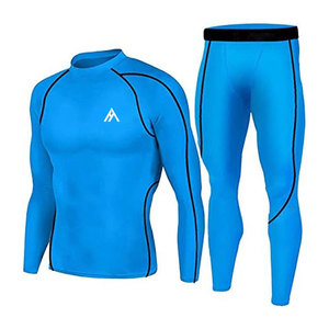 Combinaisons de compression pour hommes en polyester, vêtements de fitness pour musculation - Product Image 1
